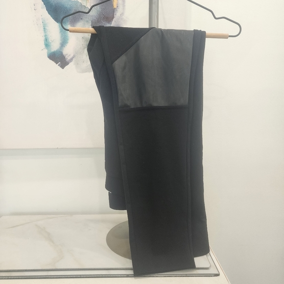 [MICHAEL MICHAEL KORS] NWT CUTEST EVER: BLACK W/ LEATHER PATCH WOMEN'S  LEGGINGS - Picture 10 of 13